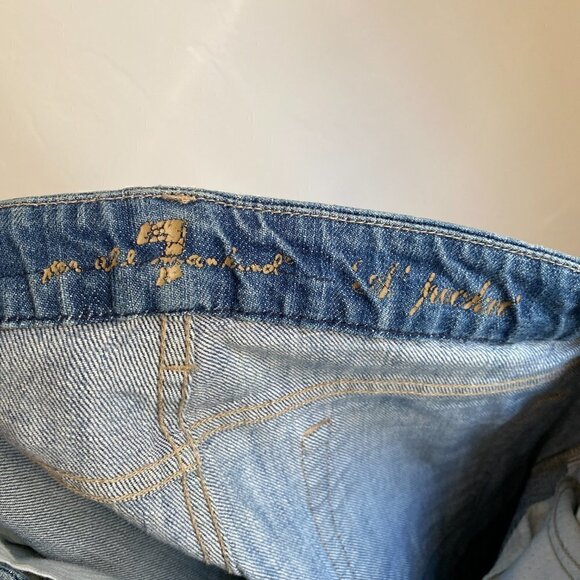 7 for All Mankind Denim Rhinestone A Pocket Y2K Med Wash Bootcut Jeans 29 - Picture 7 of 8